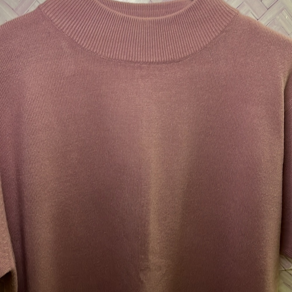 TanJay women’s short sleeve sweater rose pink, size large 16-18, soft and dressy - Picture 2 of 5